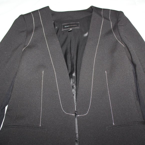 BCBGMAXAZRIA BLACK CLASSY LINED BLAZER JACKET SMALL - Picture 2 of 8